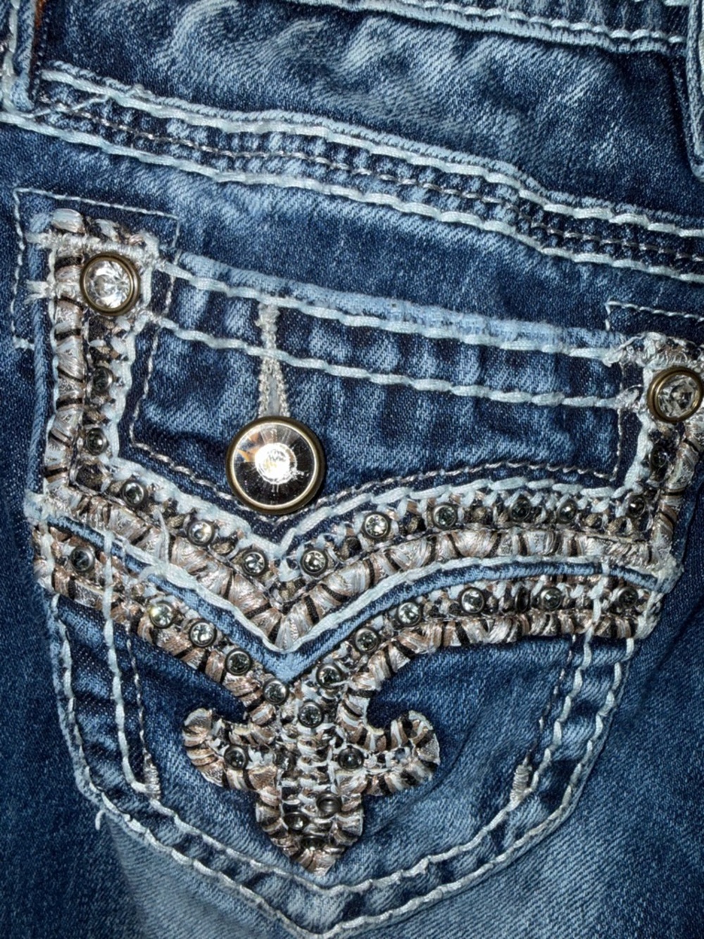 Rock Revival Vintage Wash Blue Bootcut Jeans - Picture 5 of 8